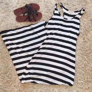 Black and White Striped Maxi Dress